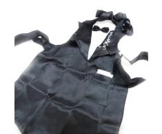 Tablier de cuisine 'Just Married' noir satiné + noeud papillon - Autres