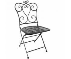 Chaise de patio pliante classique en acier bolero noire (lot de 2) - Mobilier de Jardin