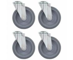 vidaXL 16x Roulettes Pivotantes à Trou de Boulon Roues Fixes pour Meuble Etabli Chariot Roulant Etagère à Livre Capacité de 35 kg 50 mm - Accessoires pour meubles