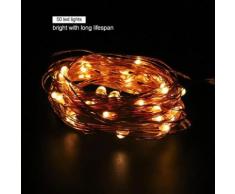 Guirlande lumineuse alimentée par batterie en fil de cuivre Décoration pour Fête Noël Mariage 50LEDs 5m - Luminaires extérieur