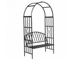 Arche à rosiers gloriette jardin avec banc métal gloriette - Mobilier de Jardin