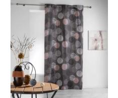 Rideau a oeillets 140 x 280 cm polycoton imprime stalis Gris - Rideaux et stores