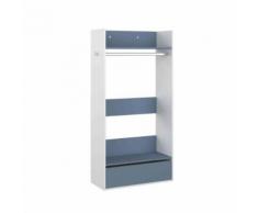 Dressing enfant en bois blanc et bleu - DR9019 - Armoire
