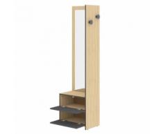 Meuble d'entrée BASTIA : Temahome Chêne clair et Ombre - Vestiaires