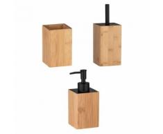 Set accessoires de salle de bain design bambou Padua - Marron - Accessoires de bain