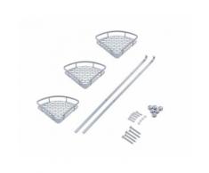Etagère dAngle Etagère de Douche Murale en Aluminium Serviteur de Douche Etagère de Salle de Bain Antirouille 3 Tablettes - Étagère