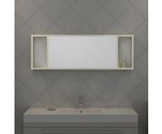 Miroir étagère coloris Pin - Meubles de salle de bain