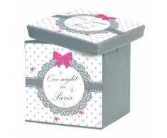 coffre de rangement pliable 38 x 38 x 38 cm polyester imprime paris love - Mobilier de Jardin