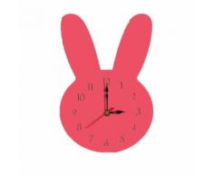 Lapin Style Nordique Horloge Murale Silencieuse Horloge en Bois Pour La Maison Salon Rose PL798 - Décoration murale