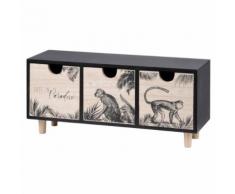 Boite en bois CAMO FEUILLAGE 30 x 9 x 13.5 cm - Boite de rangement