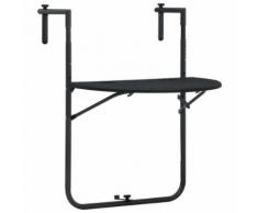 vidaXL Table de balcon Noir 60x64x83,5 cm Plastique Aspect de rotin - Mobilier de Jardin