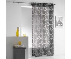 Panneau a oeillets 140 x 240 cm voile sable crash fils coupes curvy Anthracite - Rideaux et stores