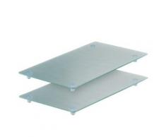 ZELLER 26207 PLANCHE À DÉCOUPER EN VERRE POUR PLAQUE VITROCÉRAMIQUE 4 FEUX LOT DE 2 52 X 30 X 3 CM - Accessoire de cuisine