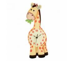 Horloge murale pendule bois décor chambre enfant bébé mixte girafe TD-12656A - Autres