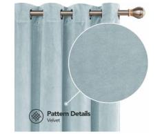Deconovo Lot de 2 Rideaux Maison Chambre Salon Design Moderne Isolant Thermique Rideau Velours à Oeillets Cuisine de Porte Intérieur Bleu Claire 140x290cm - Rideaux et stores