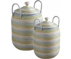 Aubry Gaspard - Panier à linge en jonc (Lot de 2) - Boite de rangement