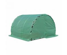 Serre de jardin tunnel surface sol 9 m² 3L x 3l x 2H m châssis tubulaire renforcé 25 mm double porte avec poignées vert - Matériel pour serre et semis