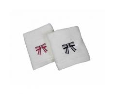 Serviette de bain Liou brodée So Chic coloris Noeud Bleu, Taille 50 x 100 cm - Linge de bain