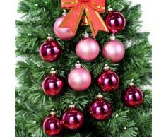 Verre Rose boules en verre peint à la main pour cadeau de Noël 12 boules suspendues parfait pour la décoration de sapin de Noël - Objet à poser