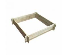 ekju carré potager en sapin - 80 x 80 x h 20 cm - Jardinières et bacs