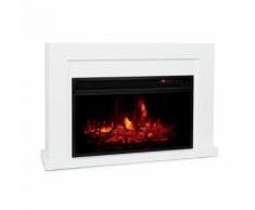 Klarstein Blanca Cheminée électrique 2 puissances de chauffage 1000 / 2000 W - Pour 40m² - Blanc - Cheminée électrique