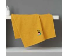 Serviette de toilette 50 x 90 cm eponge brodee toucalaos Jaune - Linge de bain