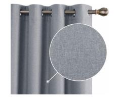 Deconovo Lot de 2 Rideaux Occultants Isolants Thermique Phonique Epais Rideaux Opaques Salon Complet à Oeillets Rideaux Chambre Adulte Effet Lin 117x183cm Gris - Rideaux et stores