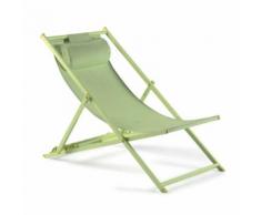 Chilienne en aluminium et textilène vert anis Lota - Mobilier de Jardin