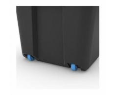 ABM Boîte de rangement - 80 L - Noir - Poignées ergonomiques - Joint étanche - Roulettes - Plateau - IP44 - Rangement de l'atelier