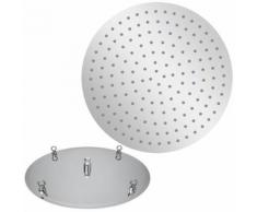 Pomme de Douche fixe Rond 50Ø cm effet pluie Orientable extra-plat Pommeau de Douche en acier - Accessoires salles de bain et WC
