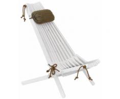 Ecofurn - Chilienne en bois EcoChair (coussin offert) Pin blanc - Mobilier de Jardin