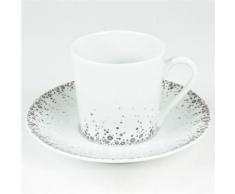 Tasse à café et soucoupe en porcelaine 12cl gris - Lot de 6 BOREALIS - Tasse et Mugs