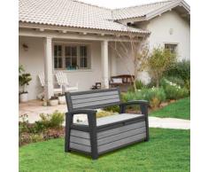Banc coffre de jardin 227 L en résine gris - Brossium - Mobilier de Jardin