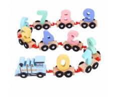 Jouets pour bébés Remorque Train en bois Blocs de véhicule Géométrie Couleur Éducation cognitive (Bleu) - Jouets à manipuler