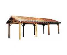 Cihb - Carport en bois d'épicéa fabrication française 3 places Largeur 6m - Mobilier de Jardin