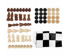 Jeu d'échecs en bois avec pièces d'échecs en bois servant de jeu de réflexion - Jouets à manipuler