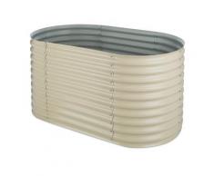 Blumfeldt High Grow Carré potager surélevé plantations 1,6 m zinc-alu beige - Jardinières et bacs