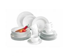 DOMESTIC 923958 SERVICE DE TABLE YOUNG 30 PIÈCES COMPOSÉ DE 6 TASSES, 6 SOUCOUPES, 6 ASSIETTES À DESSERT, 6 ASSIETTES CREUSES, 6 - vaisselle