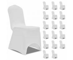 vidaXL Housses élastiques de chaise Blanc 18 pcs - Textile séjour