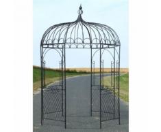 L'Héritier Du Temps - Tonnelle pergola gloriette en fer forgé marron abris kiosque de jardin rond 196x196x314cm - Mobilier de Jardin