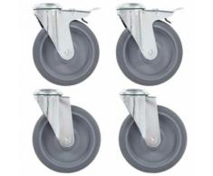 vidaXL 32x Roulettes Pivotantes Roues Fixes pour Etabli Meuble Chariot Roulant Tables de Travail Etagère à Livre Capacité de 35 kg 50 mm - Accessoires pour meubles