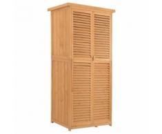 Armoire de jardin abri jardin remise pour outils sur pied dim. 87L x 47l x 160H cm 2 étagères portes persienne toit bitumé étanche bois massif pin pré-huilé - Mobilier de Jardin