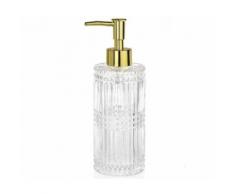 Distributeur de Savon en Verre et Métal Doré Diamond - Accessoires de bain
