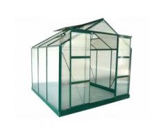 Serre de Jardin en polycarbonate de 5.9 m² ANISSA avec embase - Vert - Matériel pour serre et semis