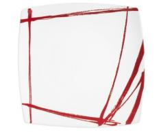 Table Passion - Plat Carre Rouge 31 Cm Porcelaine Decor Expression - vaisselle