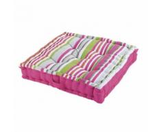 Coussin de sol 60 x 60 x 10 cm coton imprime matelot Rose - Textile séjour