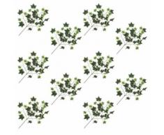 10 pcs Feuilles artificielles de lierre Vert 70 cm - Plantes artificielles