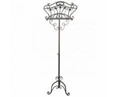 L'Héritier Du Temps - Présentoir chevalet porte menu sur pied ou lutrin porte partition à volutes réglable en fer patiné marron 8x51x152cm - Objet à poser