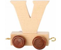 Small Foot chariot de train lettre V bois beige 5 x 3,5 x 6 cm - Autres jouets en bois