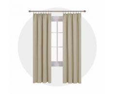 Deconovo Lot de 2 Rideaux Chambre Isolant Thermique Occultant Intérieur Fenêtre Galon Fronceur Rideau Salon Balcon Cuisin Salon Désign Moderne Beige Foncé 140x200cm - Rideaux et stores